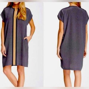 Vince Printed 100% Silk Geometric Shift Dress XS Retails for $425